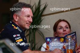 Christian Horner (GBR) Red Bull Racing Team Principal with his wife Geri Horner (GBR) Singer. 04.03.2023. Formula 1 World Championship, Rd 1, Bahrain Grand Prix, Sakhir, Bahrain, Qualifying Day.