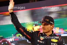 Max Verstappen (NLD) Red Bull Racing celebrates his pole position in qualifying parc ferme. 04.03.2023. Formula 1 World Championship, Rd 1, Bahrain Grand Prix, Sakhir, Bahrain, Qualifying Day.