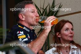 Christian Horner (GBR) Red Bull Racing Team Principal with his wife Geri Horner (GBR) Singer. 04.03.2023. Formula 1 World Championship, Rd 1, Bahrain Grand Prix, Sakhir, Bahrain, Qualifying Day.