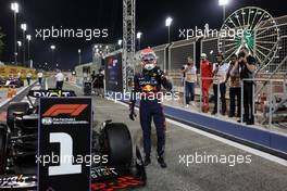 Max Verstappen (NLD) Red Bull Racing celebrates his pole position in qualifying parc ferme. 04.03.2023. Formula 1 World Championship, Rd 1, Bahrain Grand Prix, Sakhir, Bahrain, Qualifying Day.