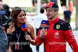 Charles Leclerc (MON) Ferrari with Natalie Pinkham (GBR) Sky Sports Presenter. 05.03.2023. Formula 1 World Championship, Rd 1, Bahrain Grand Prix, Sakhir, Bahrain, Race Day.