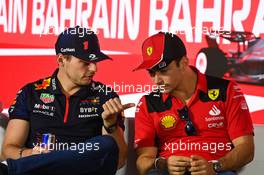(L to R): Max Verstappen (NLD) Red Bull Racing and Pierre Gasly (FRA) Alpine F1 Team in the FIA Press Conference. 02.03.2023. Formula 1 World Championship, Rd 1, Bahrain Grand Prix, Sakhir, Bahrain, Preparation Day.