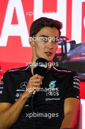 George Russell (GBR) Mercedes AMG F1 in the FIA Press Conference. 02.03.2023. Formula 1 World Championship, Rd 1, Bahrain Grand Prix, Sakhir, Bahrain, Preparation Day.