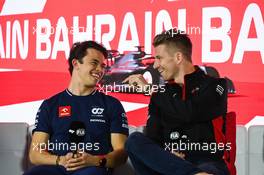 (L to R): Nyck de Vries (NLD) AlphaTauri and Nico Hulkenberg (GER) Haas F1 Team in the FIA Press Conference. 02.03.2023. Formula 1 World Championship, Rd 1, Bahrain Grand Prix, Sakhir, Bahrain, Preparation Day.