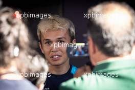 Alexander Albon (THA) Williams Racing with the media. 02.03.2023. Formula 1 World Championship, Rd 1, Bahrain Grand Prix, Sakhir, Bahrain, Preparation Day.