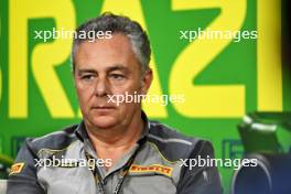 Mario Isola (ITA) Pirelli Racing Manager in the FIA Press Conference. 03.11.2023. Formula 1 World Championship, Rd 21, Brazilian Grand Prix, Sao Paulo, Brazil, Qualifying Day.