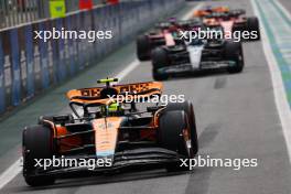 Lando Norris (GBR) McLaren MCL60 leaves the pits. 03.11.2023. Formula 1 World Championship, Rd 21, Brazilian Grand Prix, Sao Paulo, Brazil, Qualifying Day.