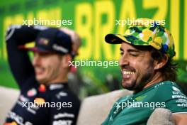 Fernando Alonso (ESP) Aston Martin F1 Team in the post race FIA Press Conference. 05.11.2023. Formula 1 World Championship, Rd 21, Brazilian Grand Prix, Sao Paulo, Brazil, Race Day.