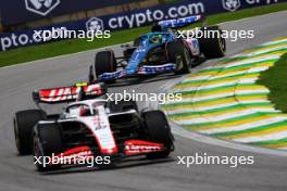 Esteban Ocon (FRA) Alpine F1 Team A523 follows Nico Hulkenberg (GER) Haas VF-23. 04.11.2023. Formula 1 World Championship, Rd 21, Brazilian Grand Prix, Sao Paulo, Brazil, Sprint Day.
