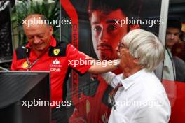 (L to R): Frederic Vasseur (FRA) Ferrari Team Principal with Bernie Ecclestone (GBR). 05.11.2023. Formula 1 World Championship, Rd 21, Brazilian Grand Prix, Sao Paulo, Brazil, Race Day.