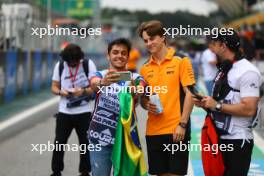 Oscar Piastri (AUS) McLaren with marshals. 02.11.2023. Formula 1 World Championship, Rd 21, Brazilian Grand Prix, Sao Paulo, Brazil, Preparation Day.