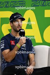 Daniel Ricciardo (AUS) AlphaTauri in the FIA Press Conference. 02.11.2023. Formula 1 World Championship, Rd 21, Brazilian Grand Prix, Sao Paulo, Brazil, Preparation Day.