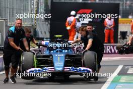 The Alpine F1 Team A523 of Pierre Gasly (FRA) Alpine F1 Team is recovered back to the pits by mechanics. 16.06.2023. Formula 1 World Championship, Rd 9, Canadian Grand Prix, Montreal, Canada, Practice Day.