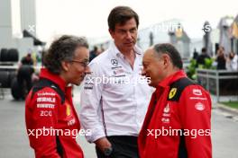 (L to R): Laurent Mekies (FRA) Ferrari Sporting Director with Toto Wolff (GER) Mercedes AMG F1 Shareholder and Executive Director and Frederic Vasseur (FRA) Ferrari Team Principal. 16.06.2023. Formula 1 World Championship, Rd 9, Canadian Grand Prix, Montreal, Canada, Practice Day.