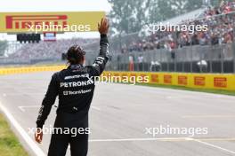 Lewis Hamilton (GBR) Mercedes AMG F1 on track acknowledging the fans in the first practice session. 16.06.2023. Formula 1 World Championship, Rd 9, Canadian Grand Prix, Montreal, Canada, Practice Day.