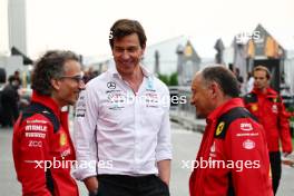 (L to R): Laurent Mekies (FRA) Ferrari Sporting Director with Toto Wolff (GER) Mercedes AMG F1 Shareholder and Executive Director and Frederic Vasseur (FRA) Ferrari Team Principal. 16.06.2023. Formula 1 World Championship, Rd 9, Canadian Grand Prix, Montreal, Canada, Practice Day.