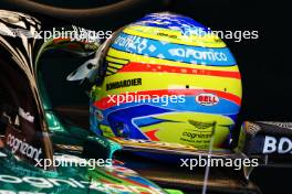The helmet of Fernando Alonso (ESP) Aston Martin F1 Team. 16.06.2023. Formula 1 World Championship, Rd 9, Canadian Grand Prix, Montreal, Canada, Practice Day.