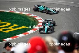 Lance Stroll (CDN) Aston Martin F1 Team AMR23 leads team mate Fernando Alonso (ESP) Aston Martin F1 Team AMR23. 16.06.2023. Formula 1 World Championship, Rd 9, Canadian Grand Prix, Montreal, Canada, Practice Day.