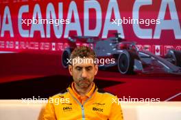 Andrea Stella (ITA) McLaren Team Principal in the FIA Press Conference. 16.06.2023. Formula 1 World Championship, Rd 9, Canadian Grand Prix, Montreal, Canada, Practice Day.