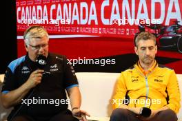 (L to R): Otmar Szafnauer (USA) Alpine F1 Team, Team Principal and Andrea Stella (ITA) McLaren Team Principal in the FIA Press Conference. 16.06.2023. Formula 1 World Championship, Rd 9, Canadian Grand Prix, Montreal, Canada, Practice Day.