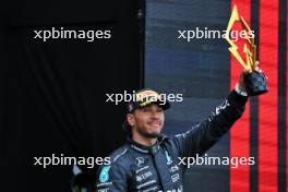 Lewis Hamilton (GBR) Mercedes AMG F1 celebrates his third position on the podium. 18.06.2023. Formula 1 World Championship, Rd 9, Canadian Grand Prix, Montreal, Canada, Race Day.