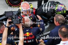 Race winner Max Verstappen (NLD) Red Bull Racing celebrates with Dr Helmut Marko (AUT) Red Bull Motorsport Consultant in parc ferme. 18.06.2023. Formula 1 World Championship, Rd 9, Canadian Grand Prix, Montreal, Canada, Race Day.