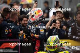 Race winner Max Verstappen (NLD) Red Bull Racing celebrates in parc ferme. 18.06.2023. Formula 1 World Championship, Rd 9, Canadian Grand Prix, Montreal, Canada, Race Day.