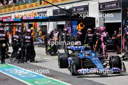 Pierre Gasly (FRA) Alpine F1 Team A523 makes a pit stop. 18.06.2023. Formula 1 World Championship, Rd 9, Canadian Grand Prix, Montreal, Canada, Race Day.