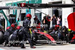 Zhou Guanyu (CHN) Alfa Romeo F1 Team C43 makes a pit stop. 18.06.2023. Formula 1 World Championship, Rd 9, Canadian Grand Prix, Montreal, Canada, Race Day.