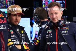 (L to R): Sergio Perez (MEX) Red Bull Racing and Christian Horner (GBR) Red Bull Racing Team Principal. 17.06.2023. Formula 1 World Championship, Rd 9, Canadian Grand Prix, Montreal, Canada, Qualifying Day.
