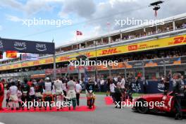 Drivers as the grid observes the national anthem. 04.06.2023. Formula 1 World Championship, Rd 8, Spanish Grand Prix, Barcelona, Spain, Race Day.