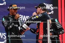 Lewis Hamilton (GBR) Mercedes AMG F1 W14 and Max Verstappen (NLD) Red Bull Racing. 04.06.2023. Formula 1 World Championship, Rd 8, Spanish Grand Prix, Barcelona, Spain, Race Day.