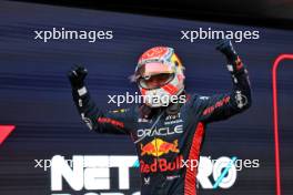 Re Max Verstappen (NLD) Red Bull Racing celebrates in parc ferme. 04.06.2023. Formula 1 World Championship, Rd 8, Spanish Grand Prix, Barcelona, Spain, Race Day.
