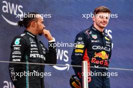 Lewis Hamilton (GBR), Mercedes AMG F1  and Max Verstappen (NLD), Red Bull Racing  04.06.2023. Formula 1 World Championship, Rd 8, Spanish Grand Prix, Barcelona, Spain, Race Day.