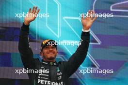 Lewis Hamilton (GBR) Mercedes AMG F1 celebrates his second position on the podium. 04.06.2023. Formula 1 World Championship, Rd 8, Spanish Grand Prix, Barcelona, Spain, Race Day.