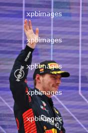 Race winner Max Verstappen (NLD) Red Bull Racing celebrates on the podium. 04.06.2023. Formula 1 World Championship, Rd 8, Spanish Grand Prix, Barcelona, Spain, Race Day.