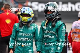(L to R): Fernando Alonso (ESP) Aston Martin F1 Team and Lance Stroll (CDN) Aston Martin F1 Team in qualifying parc ferme. 03.06.2023. Formula 1 World Championship, Rd 8, Spanish Grand Prix, Barcelona, Spain, Qualifying Day.