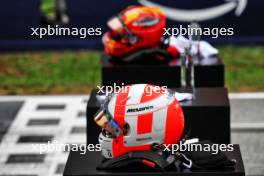 The helmet of Lando Norris (GBR) McLaren in qualifying parc ferme. 03.06.2023. Formula 1 World Championship, Rd 8, Spanish Grand Prix, Barcelona, Spain, Qualifying Day.