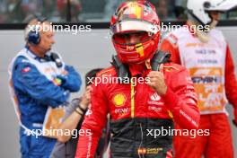 Carlos Sainz Jr (ESP) Ferrari celebrates his second position in qualifying parc ferme. 03.06.2023. Formula 1 World Championship, Rd 8, Spanish Grand Prix, Barcelona, Spain, Qualifying Day.