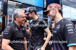(L to R): Luca de Meo (ITA) Groupe Renault Chief Executive Officer with Esteban Ocon (FRA) Alpine F1 Team and Pierre Gasly (FRA) Alpine F1 Team. 04.06.2023. Formula 1 World Championship, Rd 8, Spanish Grand Prix, Barcelona, Spain, Race Day.