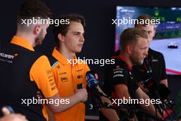 Oscar Piastri (AUS) McLaren with the media. 01.06.2023. Formula 1 World Championship, Rd 8, Spanish Grand Prix, Barcelona, Spain, Preparation Day.