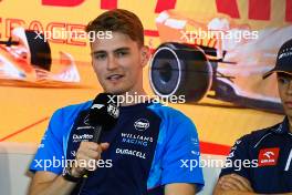Logan Sargeant (USA) Williams Racing in the FIA Press Conference. 01.06.2023. Formula 1 World Championship, Rd 8, Spanish Grand Prix, Barcelona, Spain, Preparation Day.