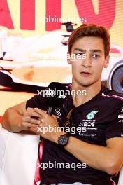 George Russell (GBR) Mercedes AMG F1 in the FIA Press Conference. 01.06.2023. Formula 1 World Championship, Rd 8, Spanish Grand Prix, Barcelona, Spain, Preparation Day.