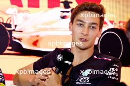 George Russell (GBR) Mercedes AMG F1 in the FIA Press Conference. 01.06.2023. Formula 1 World Championship, Rd 8, Spanish Grand Prix, Barcelona, Spain, Preparation Day.