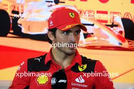 Carlos Sainz Jr (ESP) Ferrari in the FIA Press Conference. 01.06.2023. Formula 1 World Championship, Rd 8, Spanish Grand Prix, Barcelona, Spain, Preparation Day.