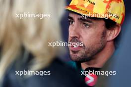 Fernando Alonso (ESP) Aston Martin F1 Team with the media. 01.06.2023. Formula 1 World Championship, Rd 8, Spanish Grand Prix, Barcelona, Spain, Preparation Day.