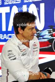 Toto Wolff (GER) Mercedes AMG F1 Shareholder and Executive Director in the FIA Press Conference. 07.07.2023. Formula 1 World Championship, Rd 11, British Grand Prix, Silverstone, England, Practice Day.