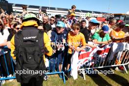 Lando Norris (GBR) McLaren with fans. 07.07.2023. Formula 1 World Championship, Rd 11, British Grand Prix, Silverstone, England, Practice Day.