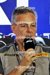 Mario Isola (ITA) Pirelli Racing Manager in the FIA Press Conference. 07.07.2023. Formula 1 World Championship, Rd 11, British Grand Prix, Silverstone, England, Practice Day.