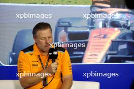 Zak Brown (USA) McLaren Executive Director in the FIA Press Conference. 07.07.2023. Formula 1 World Championship, Rd 11, British Grand Prix, Silverstone, England, Practice Day.